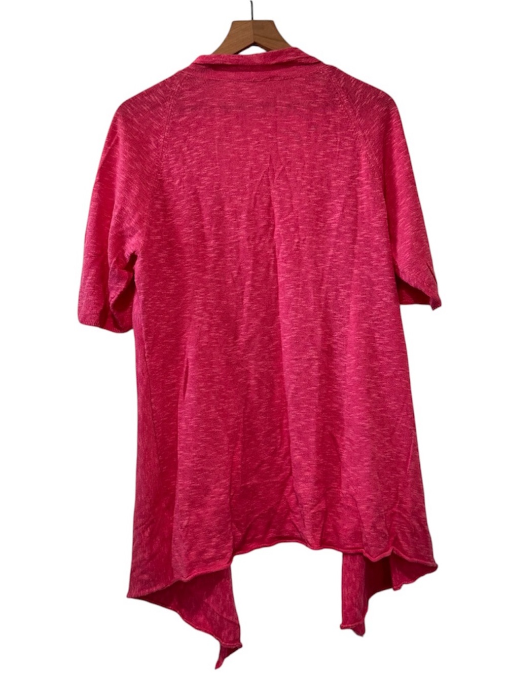 EILEEN FISHER Pink Organic Linen Cotton Blend Half Skeeve Cardigan - Picture 5 of 7